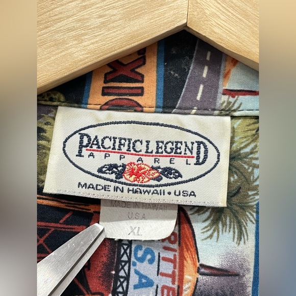 Vintage Pacific Legend “Route 66” Hawaiian AOP Button Down Shirt, Size XL - Picture 3 of 5